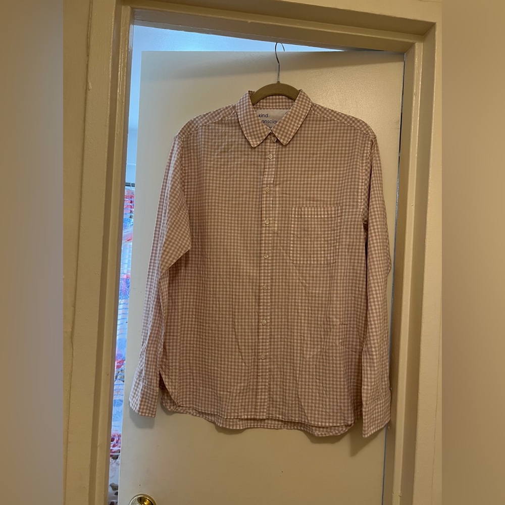 Unsubscribed 1262 Boyfriend Shirt Gingham Rose